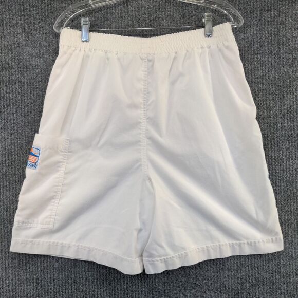 Blue Cabana Men's Shorts White Size M Poly Cotton Blend Pocket Vintage - Picture 2 of 13